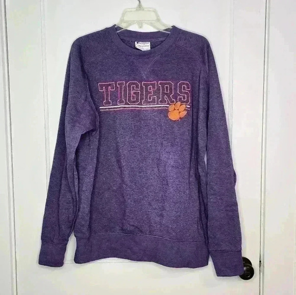 Clemson Tigers Adult Large Heathered Purple Champion Pullover Embroidered - Picture 1 of 4